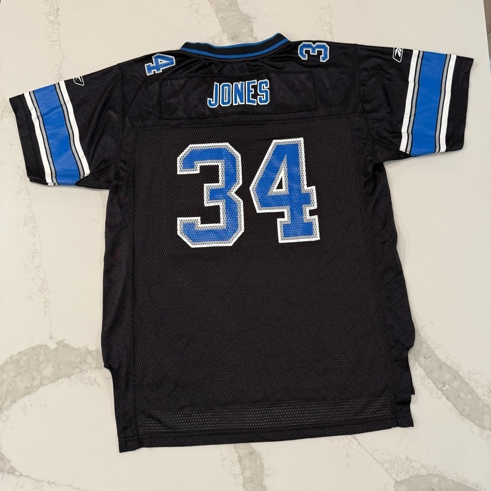 Reebok NFL Detroit Lions Football Kevin Jones #34 Jersey Youth Size XL Black - Picture 7 of 10